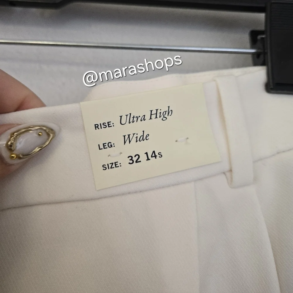 A&F Sloane Tailored Wide Leg Pant White